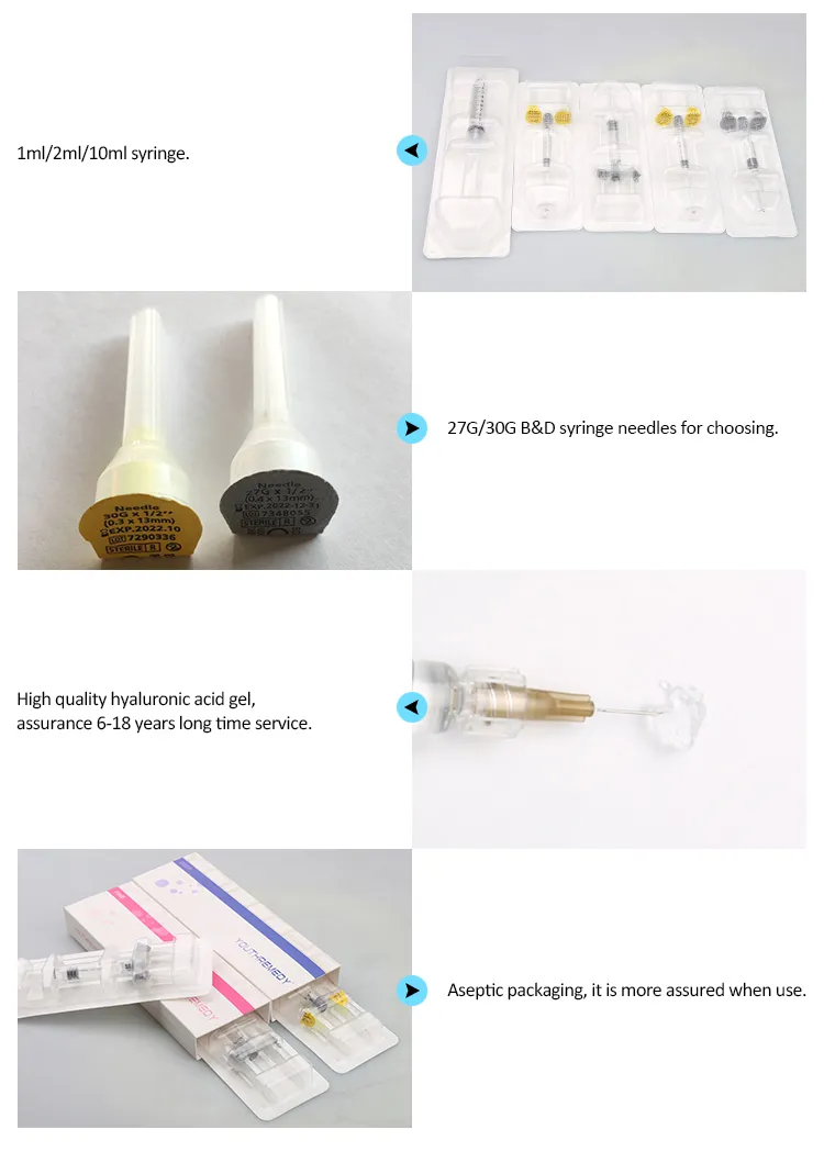1ml Facial Chin Augmentation Cross-Linked Hyaluronic Acid Dermal Filler Injection