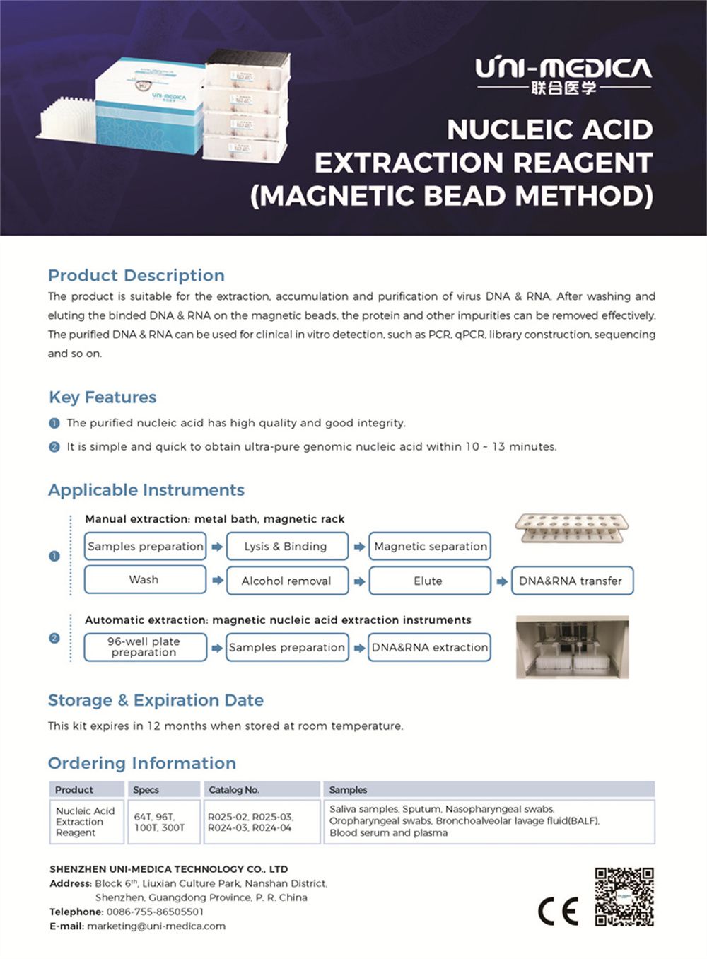 96t DNA Purification Trizol Reagent Kit with CE and FDA