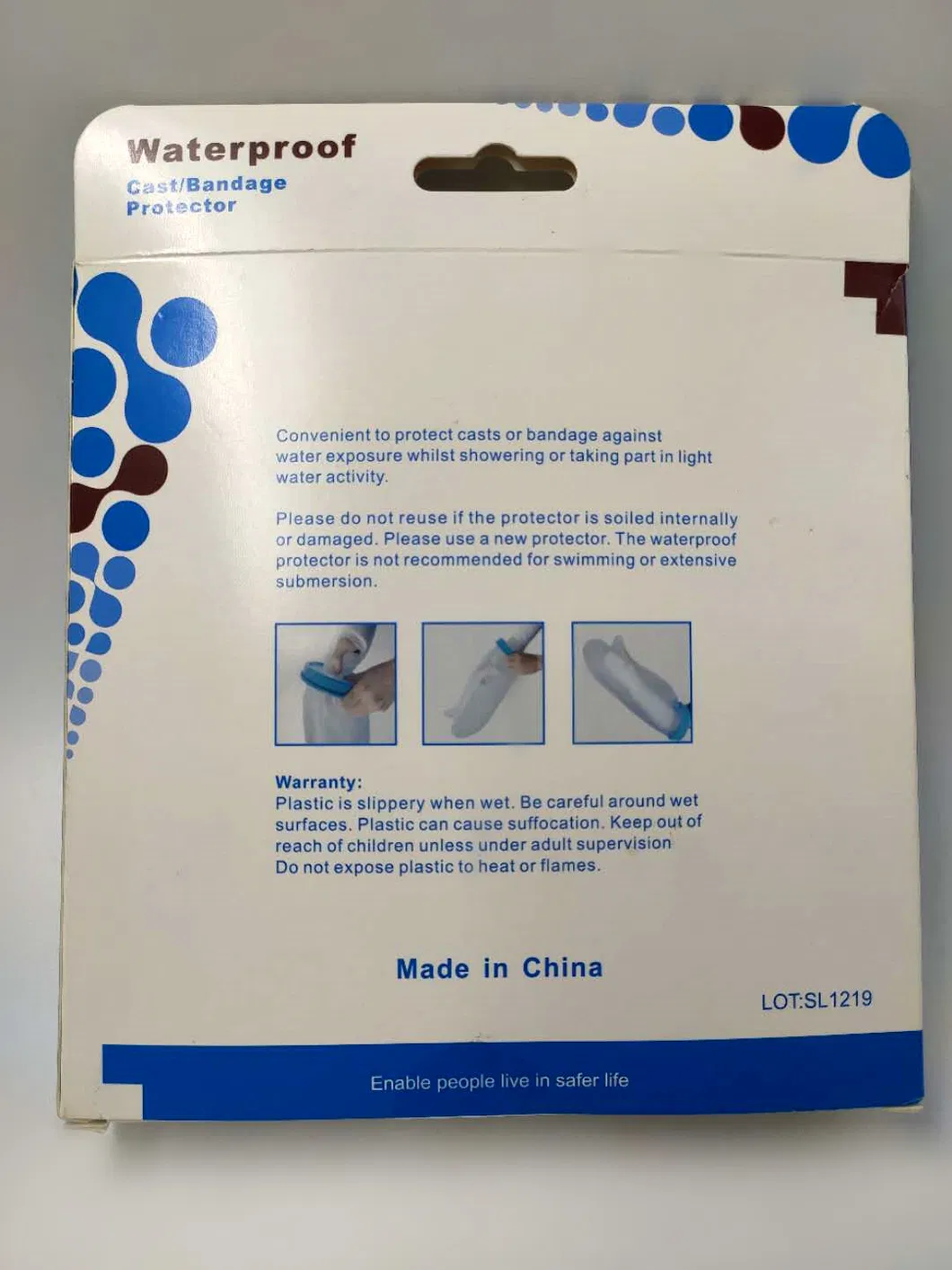 Bandage Protector Wound Injury Care Waterproof Cast Cover for Adult Leg