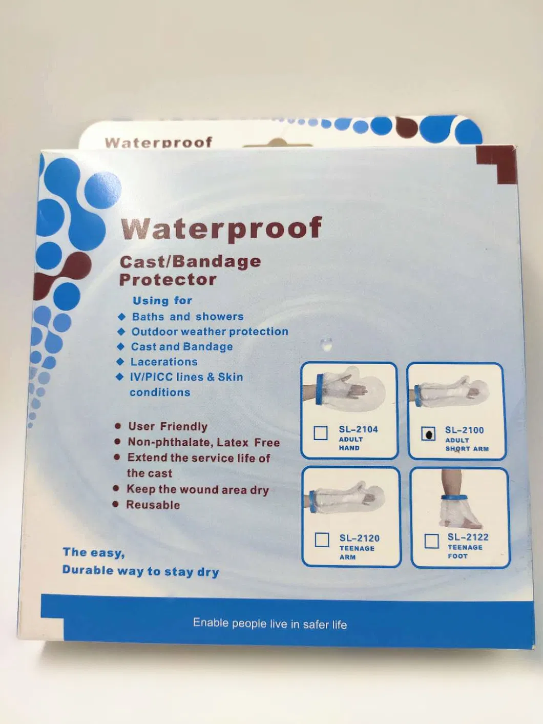Bandage Protector Wound Injury Care Waterproof Cast Cover for Adult Leg
