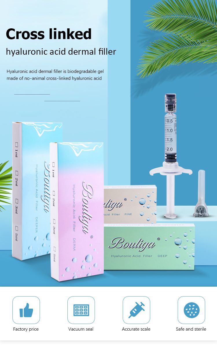 Bouliga Beed Filler Cross Linked Ha 5ml Dermal Filler for Add Volume and Enhance Lips