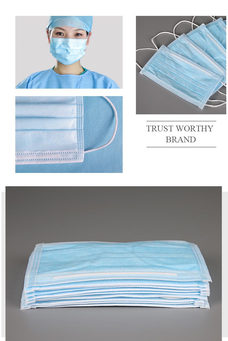 Ce and ISO Approved En14683 Type2r Medical Surgical 3ply Disposable Face Mask