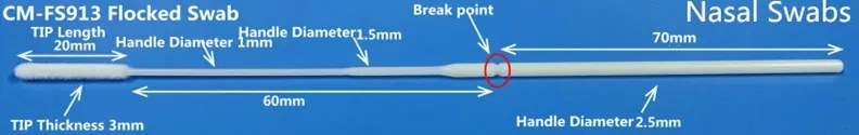 Ce Steril Disposable Medical Sample Specimen DNA Test Vaginal Transport Collection Tube Flocked Cotton Swab Wooden Stick Without Medium