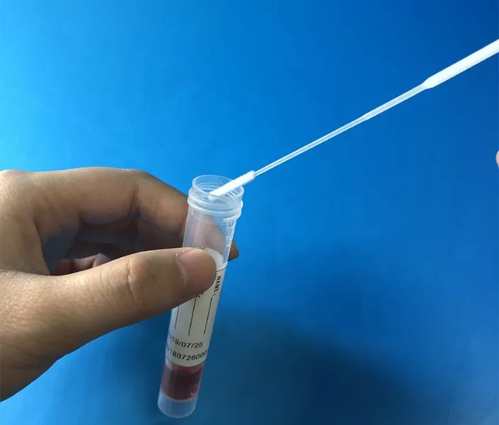 Ce Steril Disposable Medical Sample Specimen DNA Test Vaginal Transport Collection Tube Flocked Cotton Swab Wooden Stick Without Medium