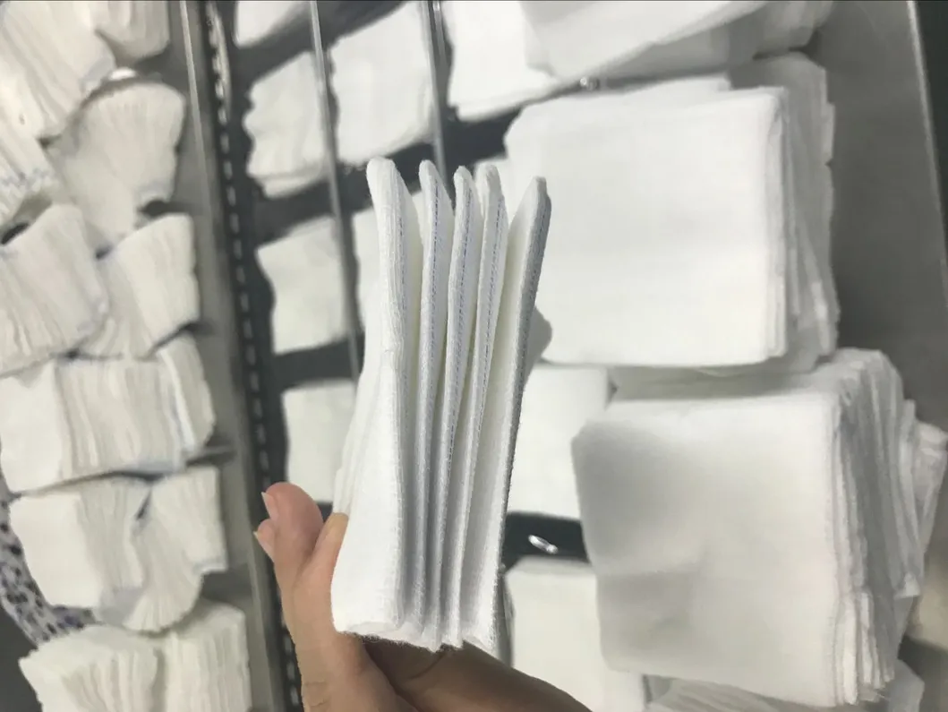 Cotton Absorbent Dressing Gauze Material Sponge Pad Swab Factory Manufacturing