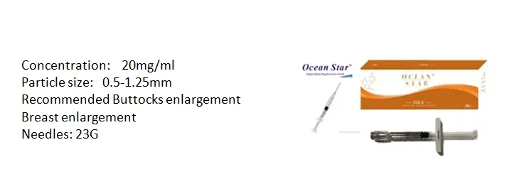 Cross Linked Hyaluronic Acid Large Particle Dermal Filler Anti-Wrinkle 2ml Syringe