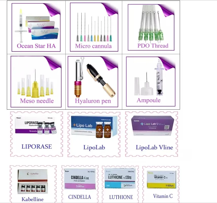 Cross Linked Hyaluronic Acid Large Particle Dermal Filler Anti-Wrinkle 2ml Syringe