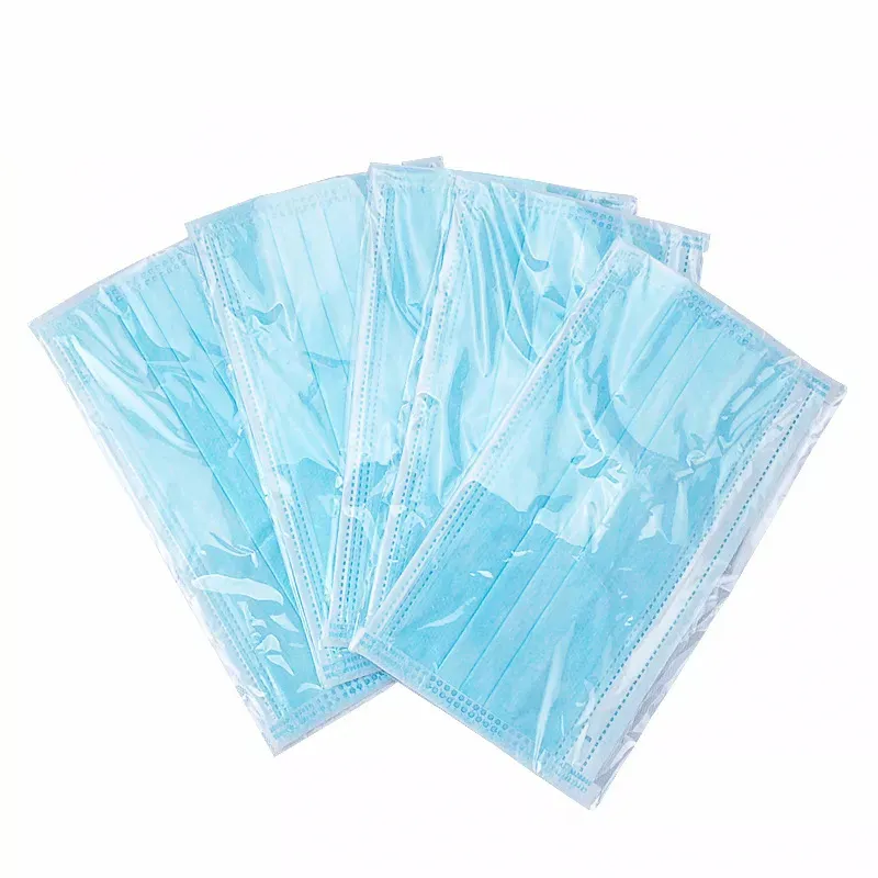 Disposable 3 Plys/3 Layers Non Woven/Melt Blown/Spunbond Fabric Breathing Protection Dust Anti Virus Ear Loop Flat Civil White Face Mask
