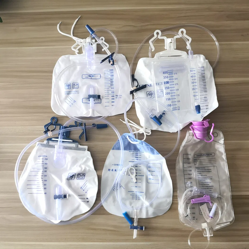 Disposable Collection Urinary Meter Drainage Bag with Screw Valve Urine Meter China Cheap Adult Deluxe Urine Bag, Baby Urine Bag