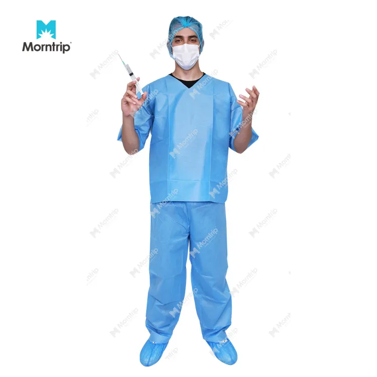 Disposable Hospital Doctor Nurse Sample Design Medical Scrub Suit for Men Women