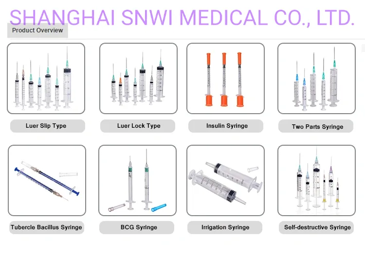 Disposable Medical Syringe Plastic Syringe With/Without Needle Luer Lock Or Luer Slip Latex-Free