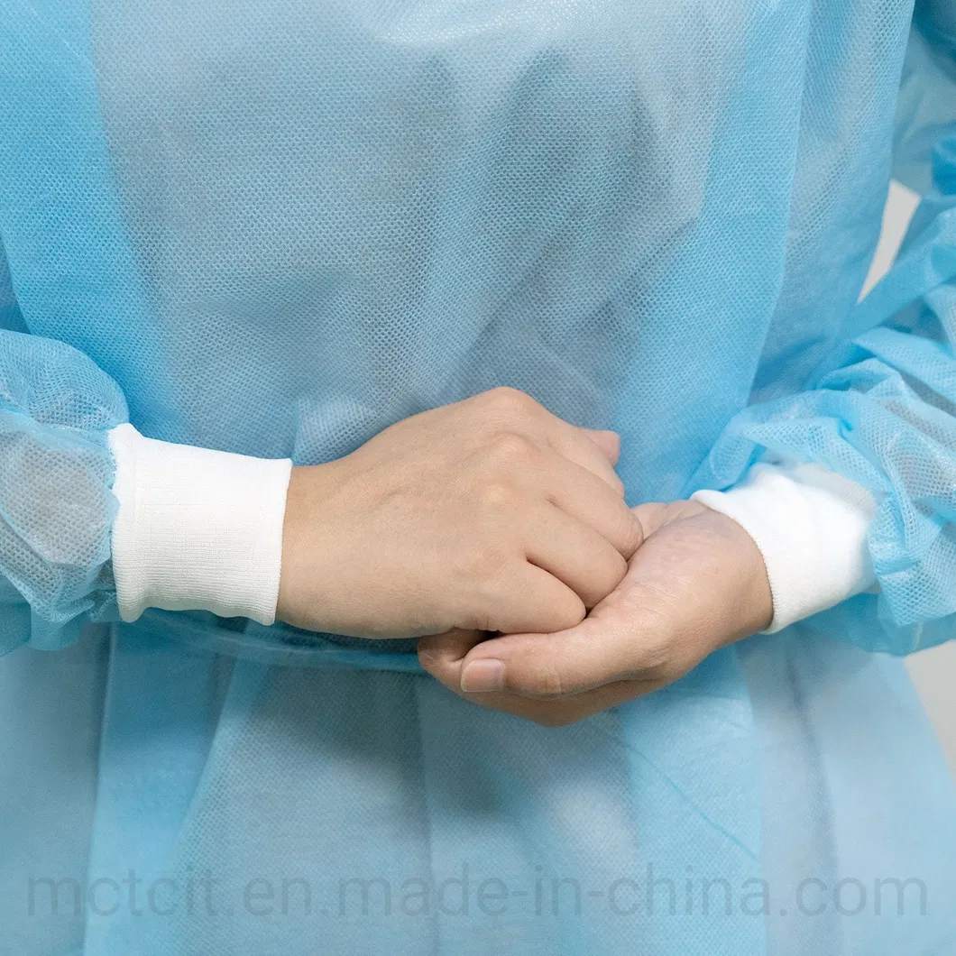 Disposable Medical Waterproof Isolation Gown Neck and Back with Ties