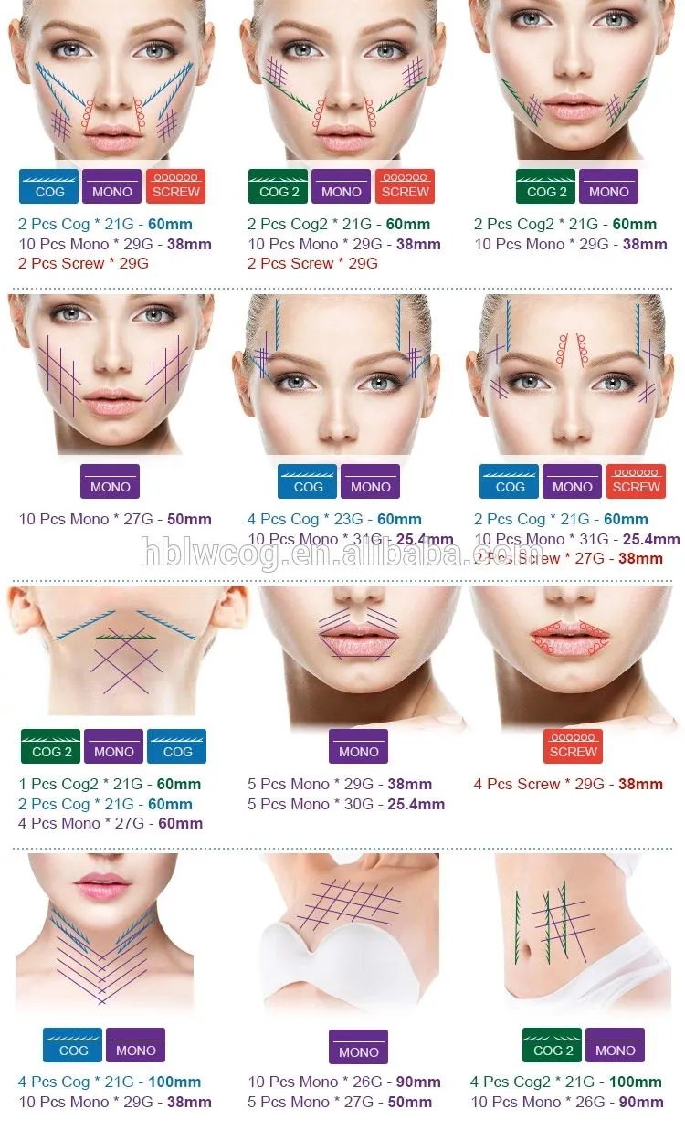 Facial Beauty Pdo Barbed 3D Meso Thread Lift Korea