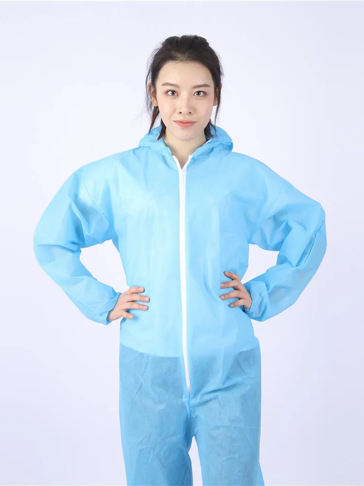 High Quality Disposable Single Use Dustproof Hot Sale Safeguard Waterproof Breathable PP Coverall with Hood