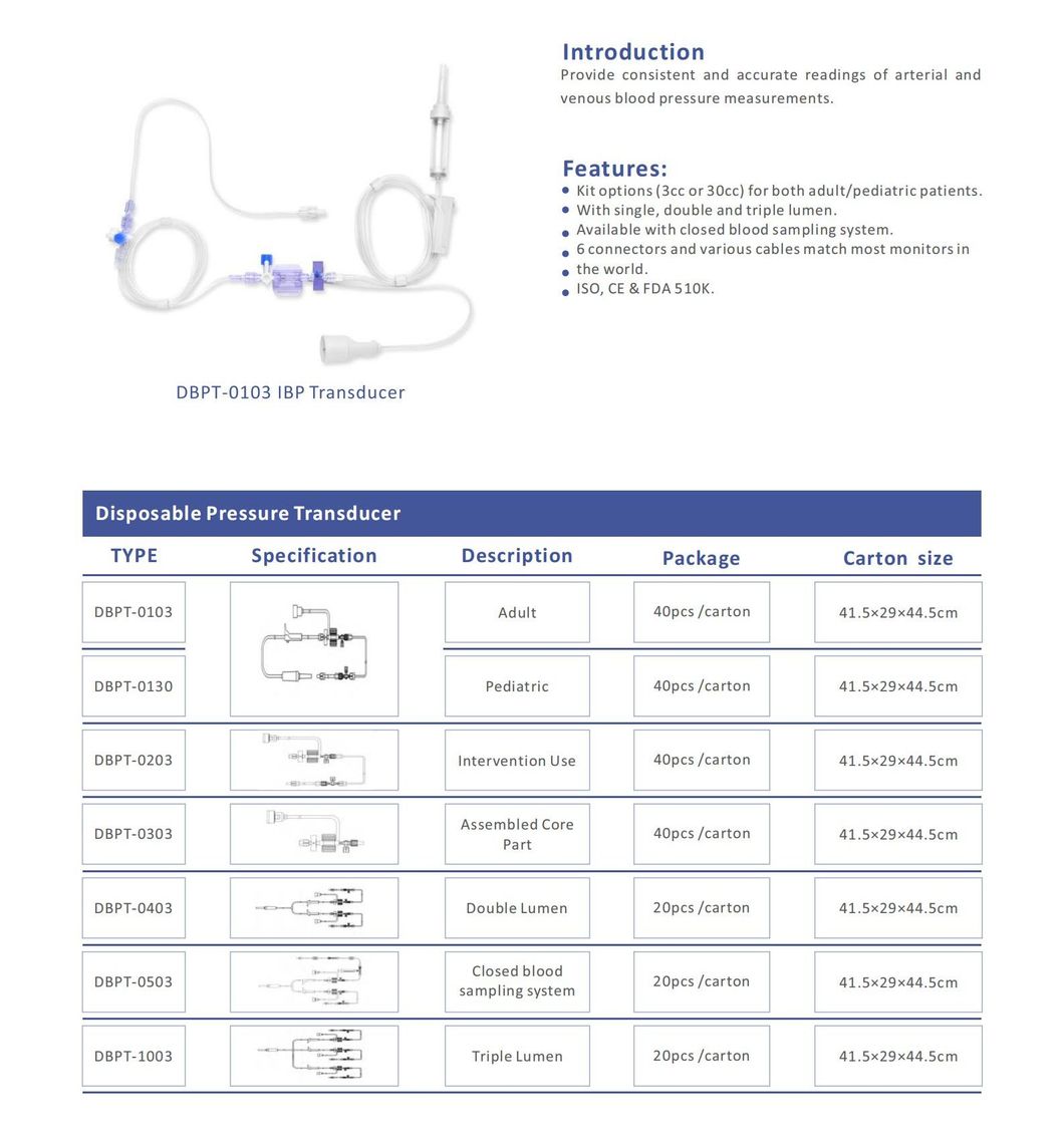 Hisern Surgical Dbpt-1003 Disposable Pressure Transducers