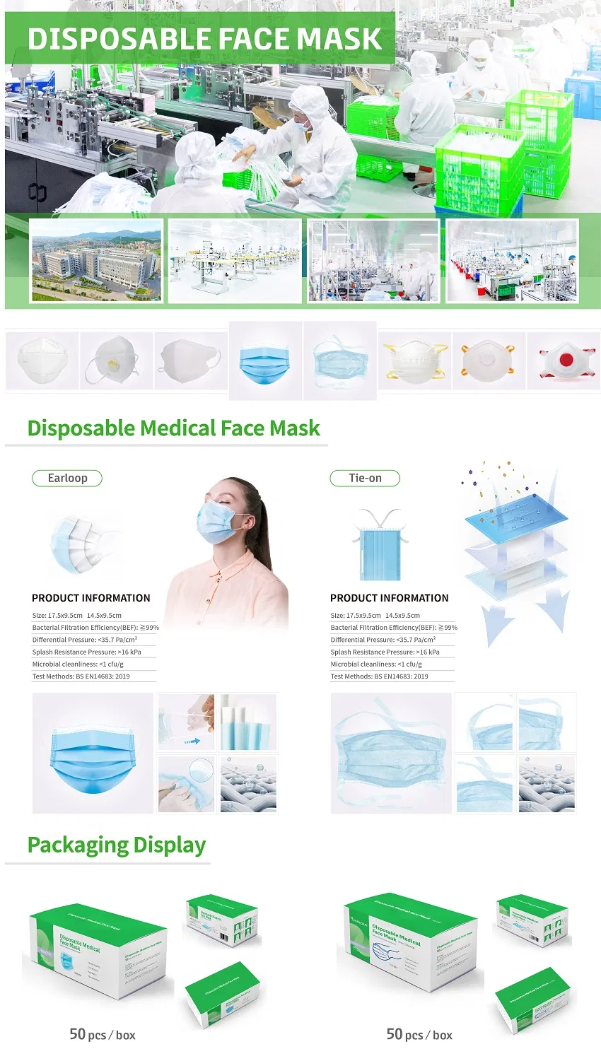 Hot Sale Disposable Elastic Medical Adult Mask Protective Face Cover