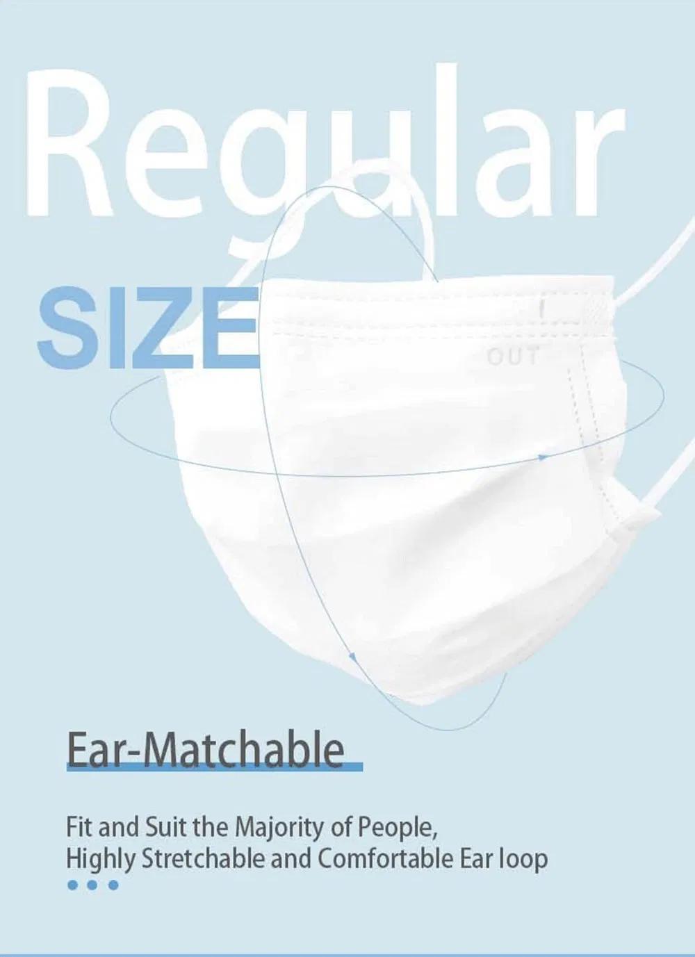 in Stock Earloop Disposable Non Woven 3 Ply Surgical Medical Face Mask