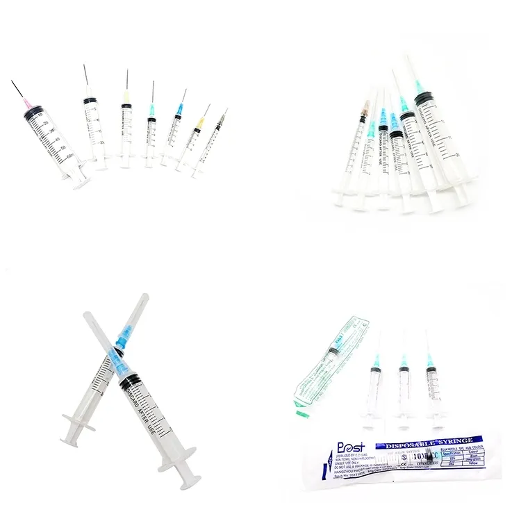 Infusion Set Plastic Syringe Plunger Siringhe Disposable Luer Lock Sterile 1cc Syringe with Needle