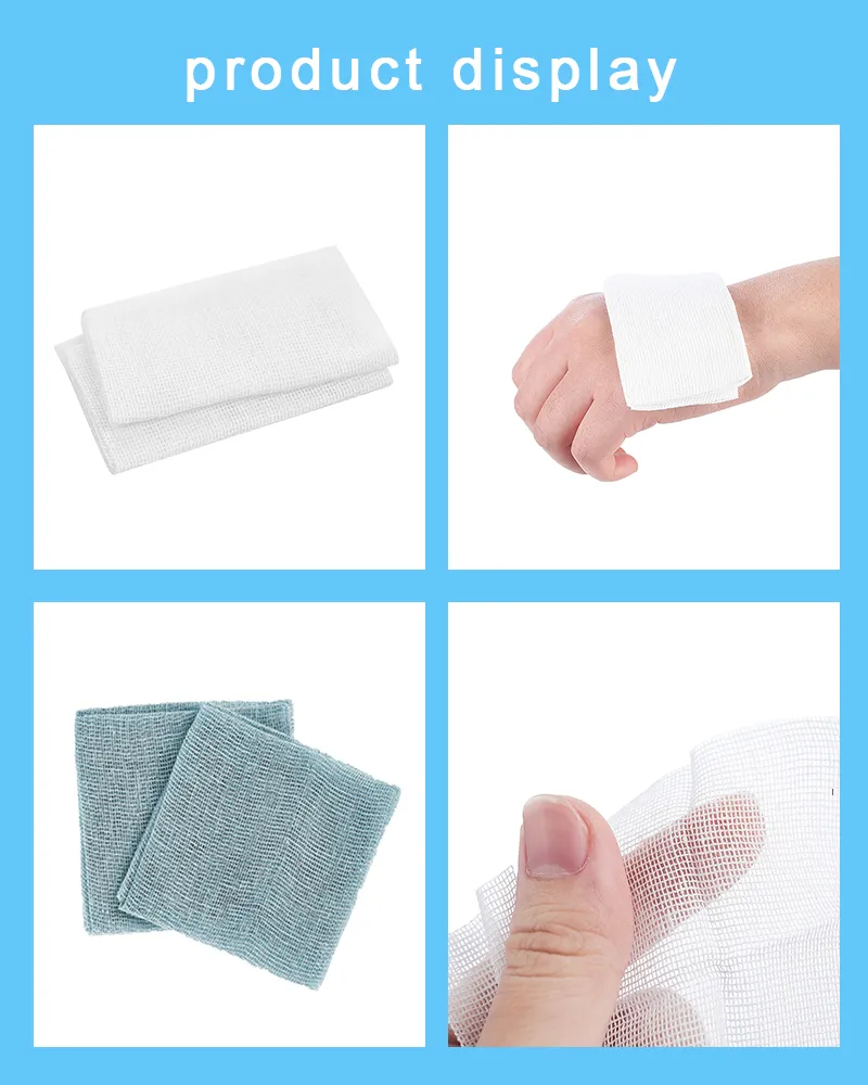 ISO CE Approved Wound Care Comfortable Compressed 12/16ply 100% Cotton Medical Sterile Gauze Swabs