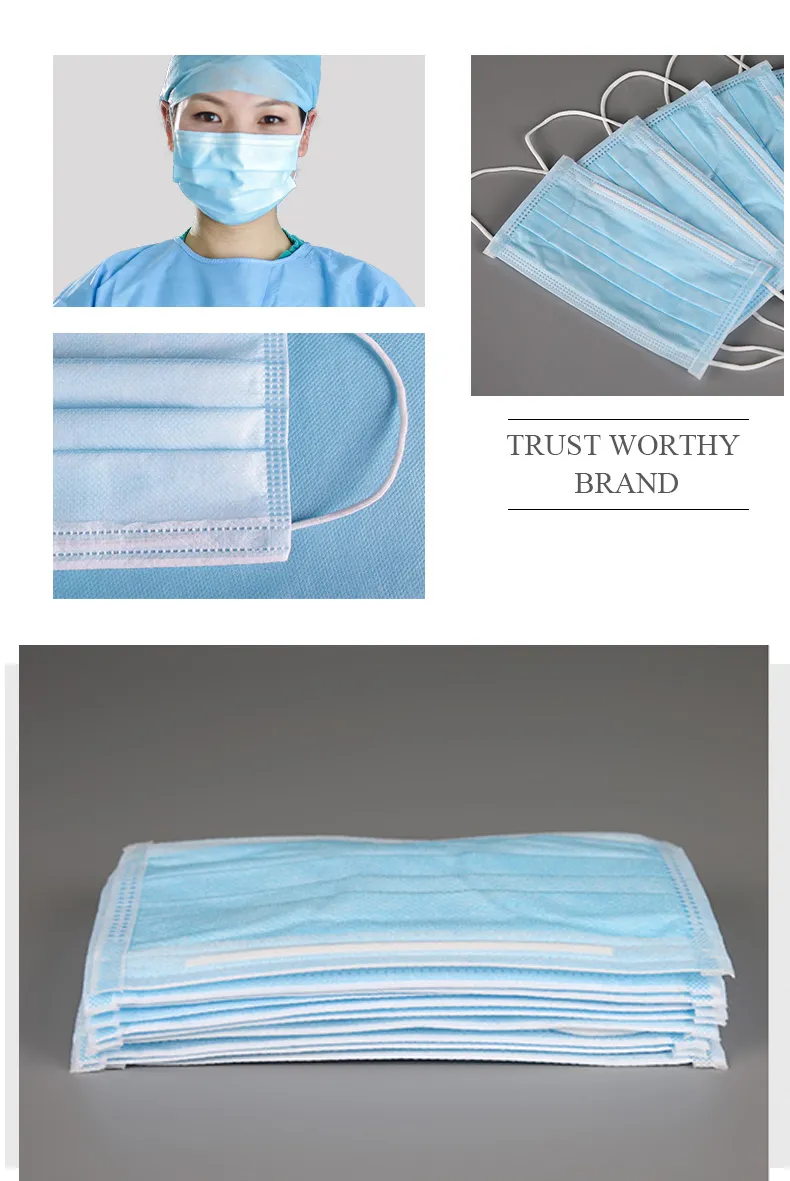 Kids Adult Ce En14683 Type2r Bfe99% Disposable Surgical Face Mask 3ply Earloop Medical Protective Face Mask