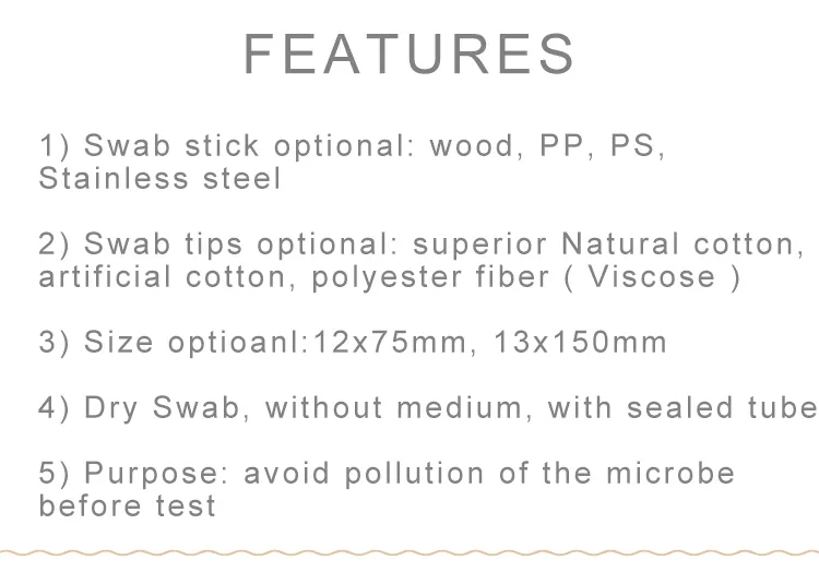 Lipstick Tint Long Medical Sterile Cotton Swabs