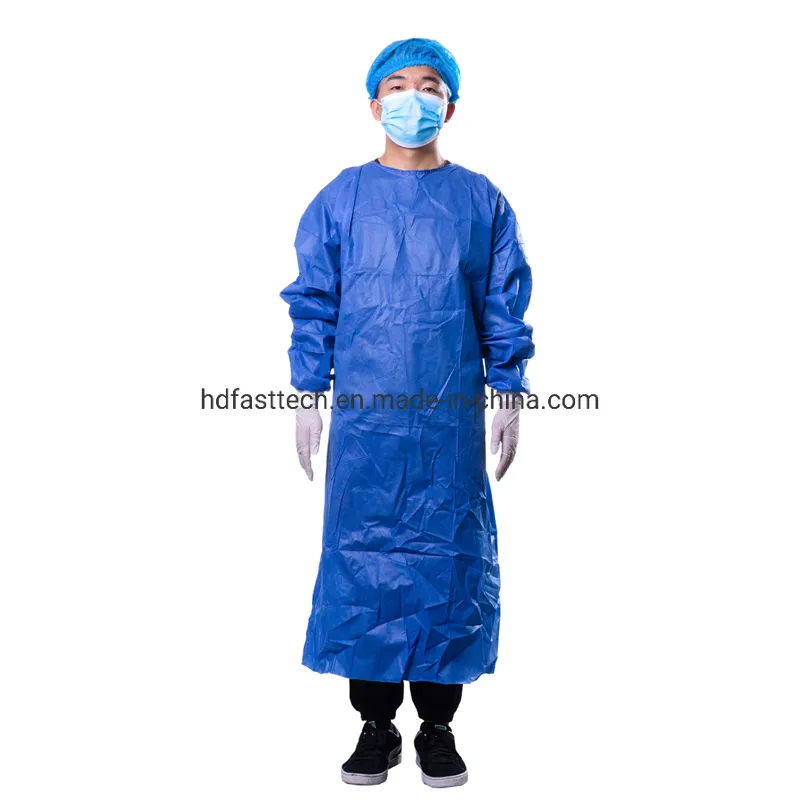 Non Woven Knit Cuff Wholesale SMS Surgical Gown Disposable with En13795
