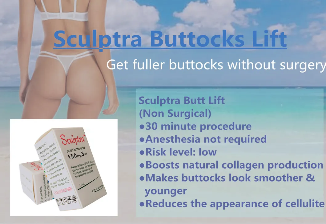Sculptra Stimulates Collagen Production Plla Powder Poly L Lactic Acid Injection Derm Filler for Face