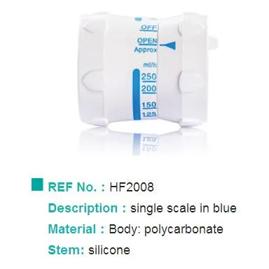 Single Double Scale in Green Blue Infusion Tube Set ABS PC Hgih Precision Flow Regulator