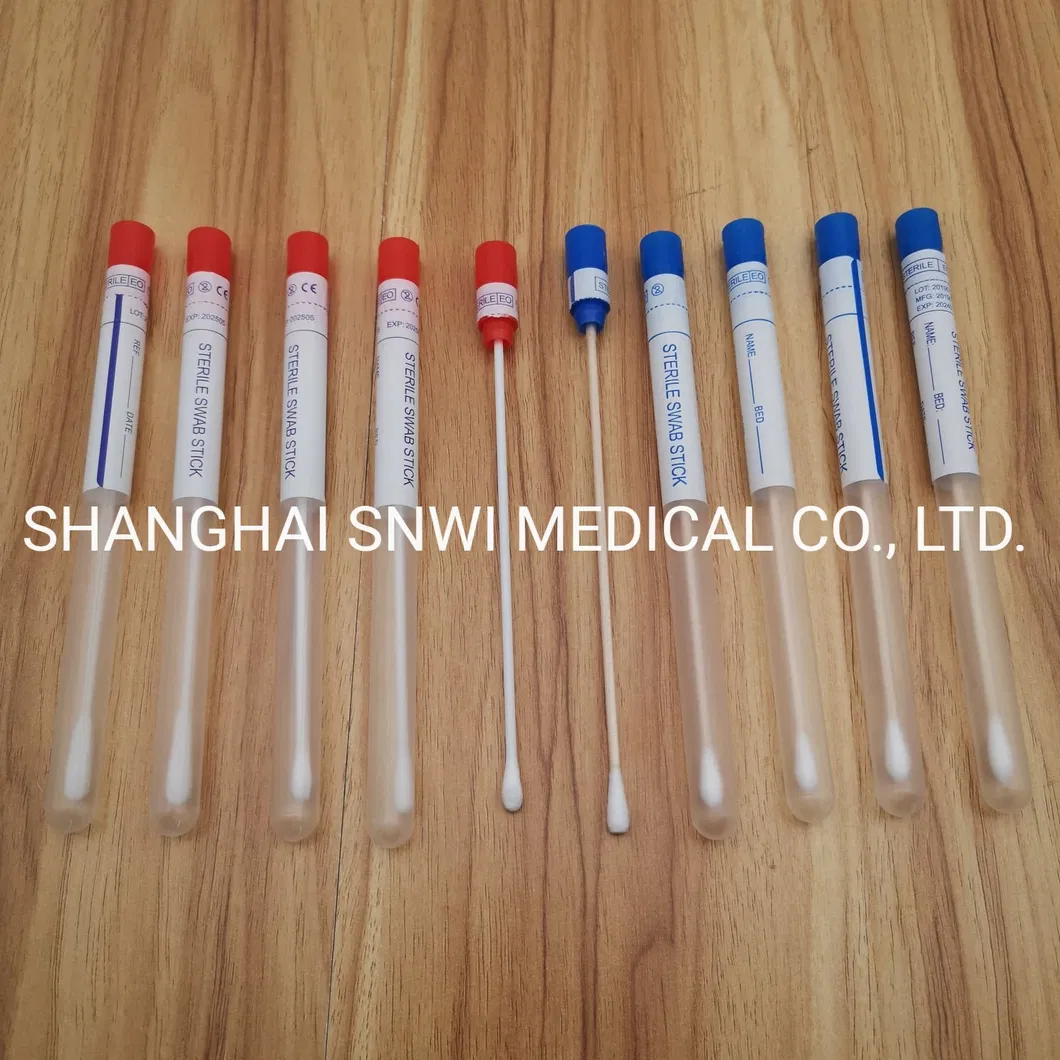 Specimen Collection Flocked Swabs Medical Disposable Plastic Stick Cotton Saliva DNA Sample Collection Sterile Throat Nasopharyngeal Swab