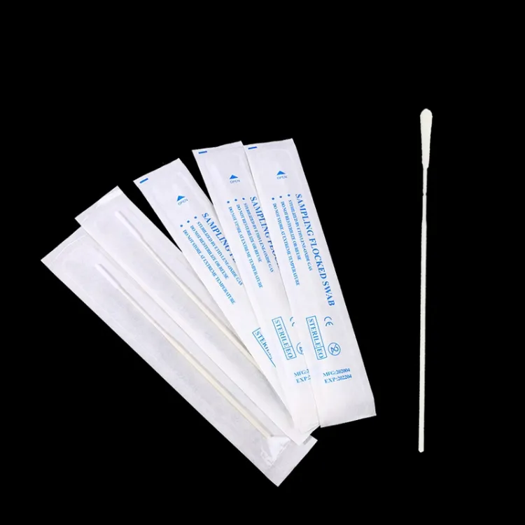 Virus Sample Collection Flexible Handle Sterile Nasal Nylon Flocked Swab Test