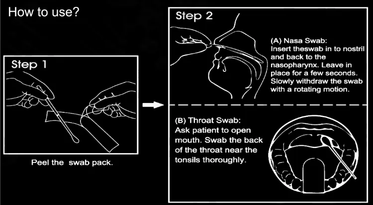 Virus Sample Collection Flexible Handle Sterile Nasal Nylon Flocked Swab Test