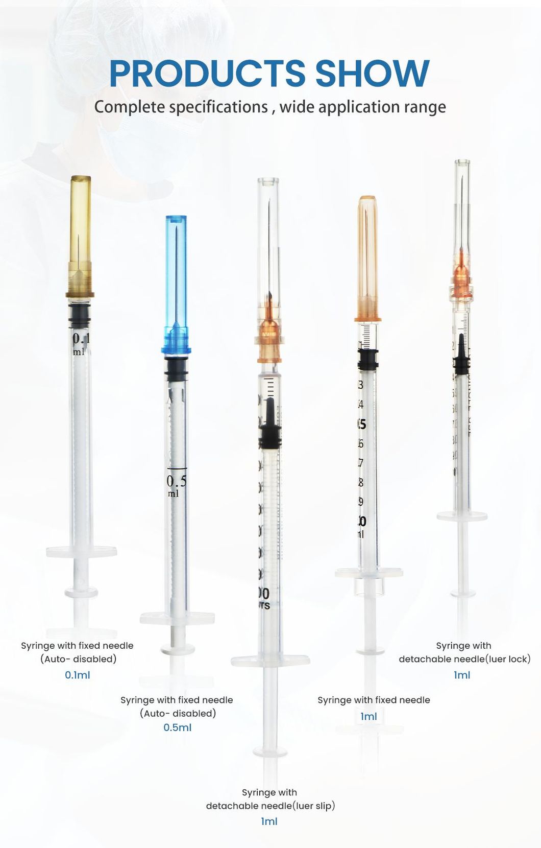 Wego CE Approved Sterile Disposable 1cc Syringe with Needle Manufacturer Hypodermic Syringes