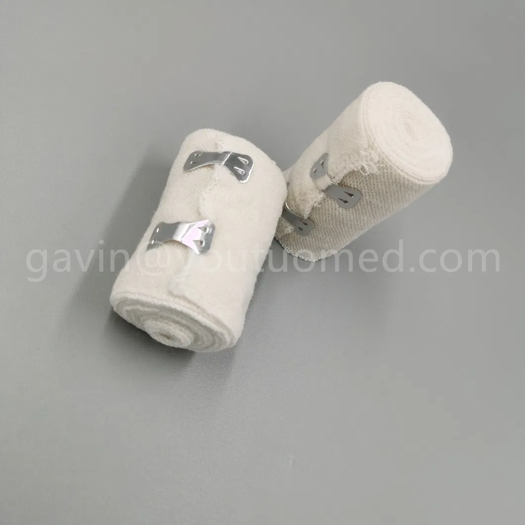 White Medical Disposable Cotton Interwoven Elastic Bandage Hemostatic Bandage PBT Wrinkle Elastic Bandage 10cm*4.5m 95g