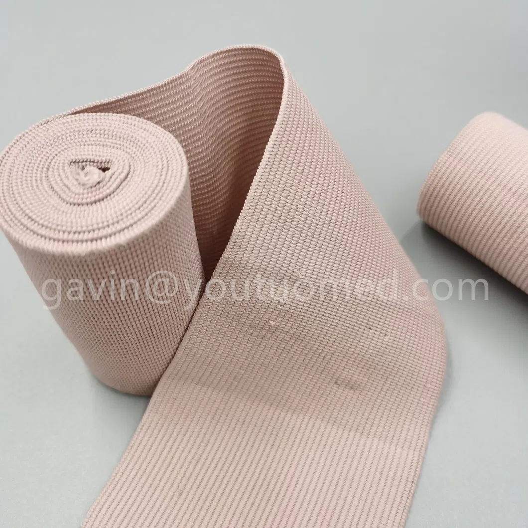White Medical Disposable Cotton Interwoven Elastic Bandage Hemostatic Bandage PBT Wrinkle Elastic Bandage 7.5cm*4.5m 95g