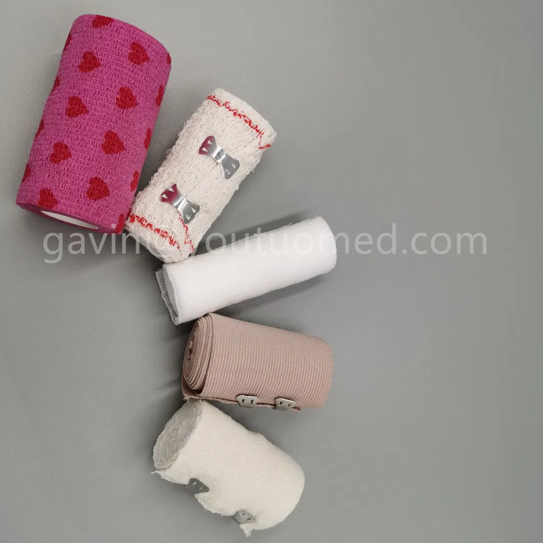 White Medical Disposable Cotton Interwoven Elastic Bandage Hemostatic Bandage PBT Wrinkle Elastic Bandage 7.5cm*4.5m 95g