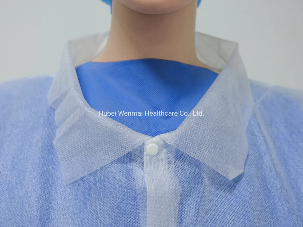 Wholesale Blue White Red Black Medical Non Woven Disposable SMS PP Lab Coat